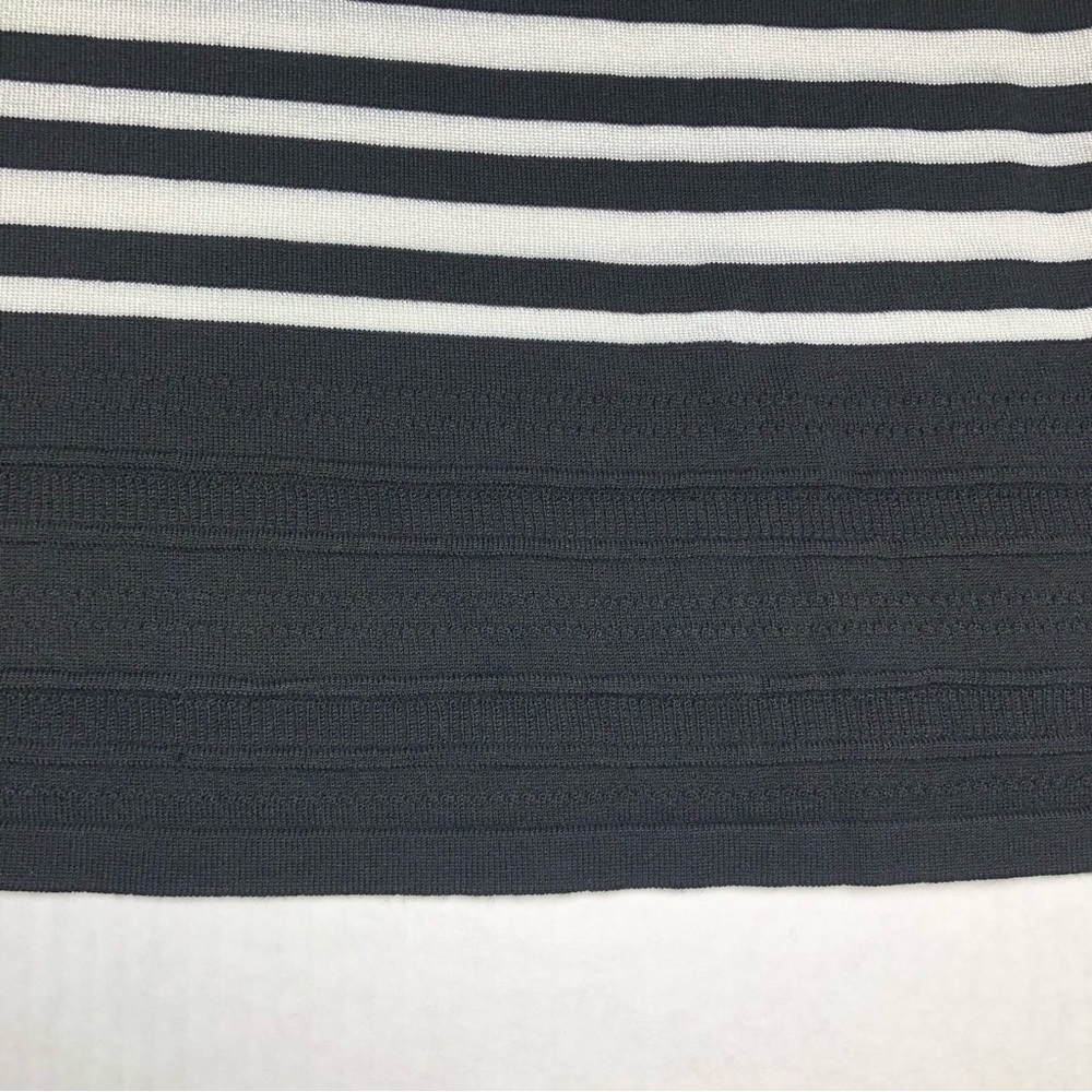 ⭐️NEW⭐️White House Black Market WHBM Strip Off-The-Shoulder Fringe Tunic Sweater - Picture 3 of 7